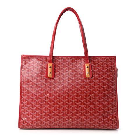 goyard marquises 2016|GOYARD Goyardine Marquises Tote Red 746096.